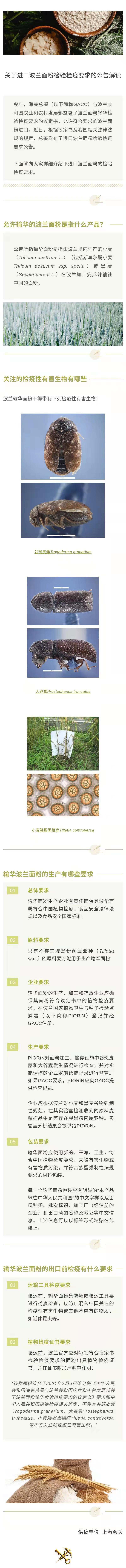 关于进口波兰面粉检验检疫要求的公告解读12.6