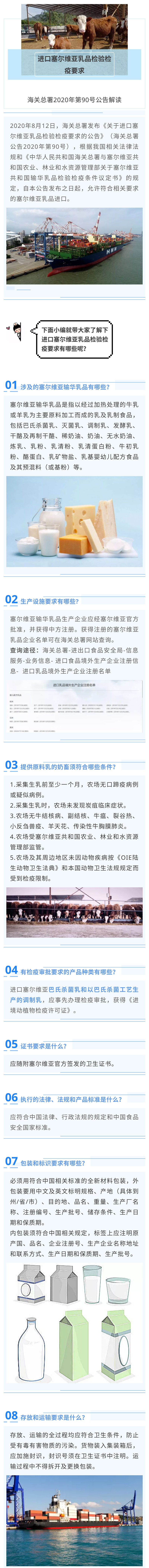 解读丨进口塞尔维亚乳品检验检疫要求