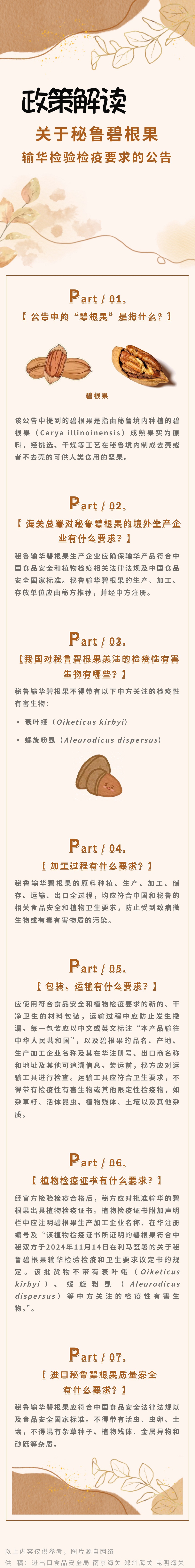 政策解读丨关于秘鲁碧根果输华检验检疫要求的公告